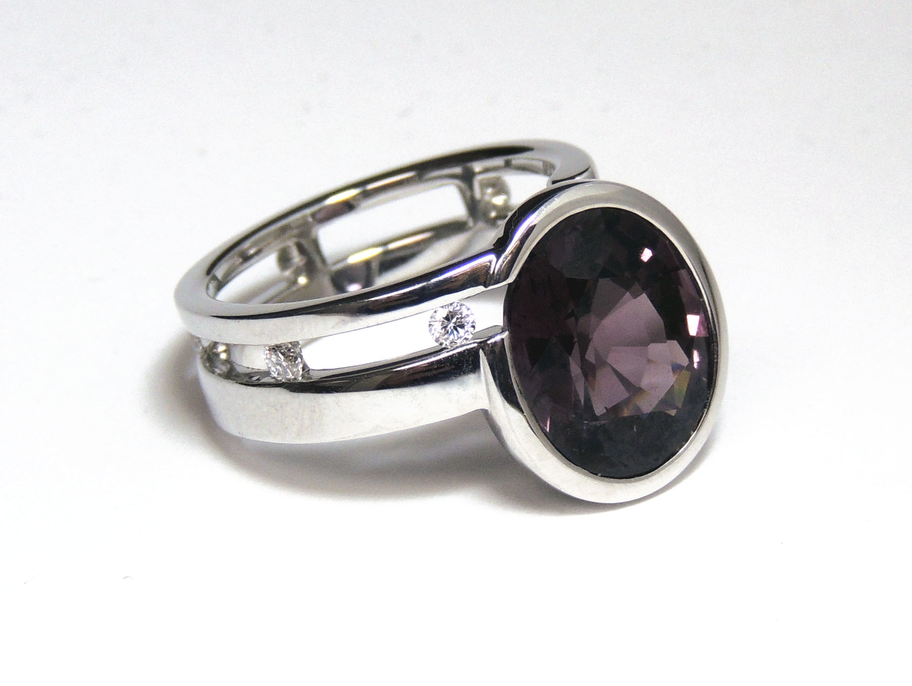 Plush Princess/Square Moissanite Single Arch Plum Engagement Ring – FIRE &  BRILLIANCE