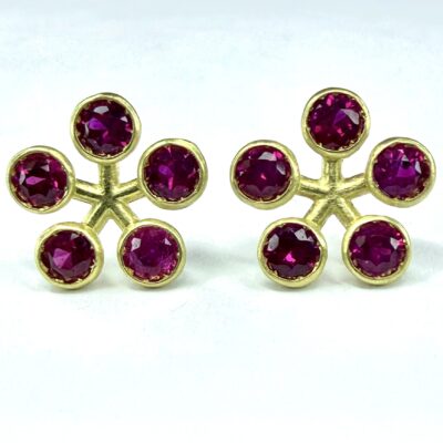 EARRING 796 - Ruby in 18kt Yellow Gold