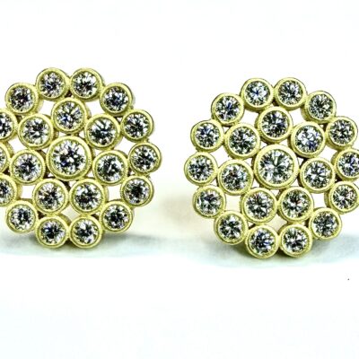 EARRING 633 (16MM) - Diamonds in 18kt Yellow Gold