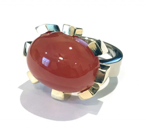 RING 0473 - Chalcedony in 18k Yellow and White Gold