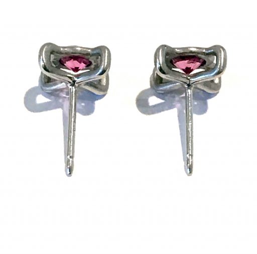 EARRING 614 - Pink Sapphires in 18kt White Gold - Image 2