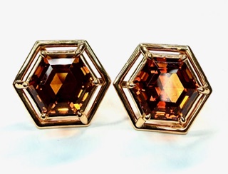 EARRING 940- Citrine in 18kt Rose Gold