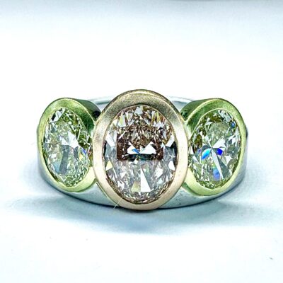RING A-1121 - Diamonds in 18k Yellow, Rose and Platinum