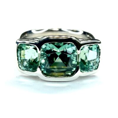 RING A-1129 - Sea Foam Green Tourmaline in Platinum
