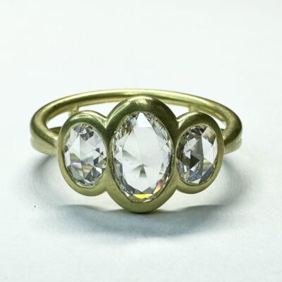 RING A-1112 - Rose Cut Diamonds in 18K Yellow Gold