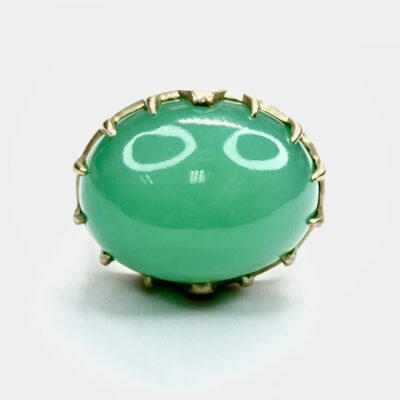 Ring A-1012 - Chrysoprase in 18K Yellow Gold
