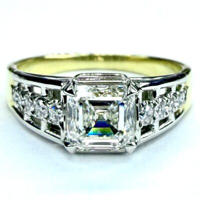 RING A-1089 - Diamonds in 18K Yellow Gold and Platinum