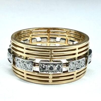 RING A-1076 - Diamonds in 18K Rose Gold and Platinum
