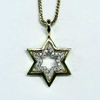 PENDANT 1094 - Diamonds in 18kt Yellow Gold and Platinum (w/chain)