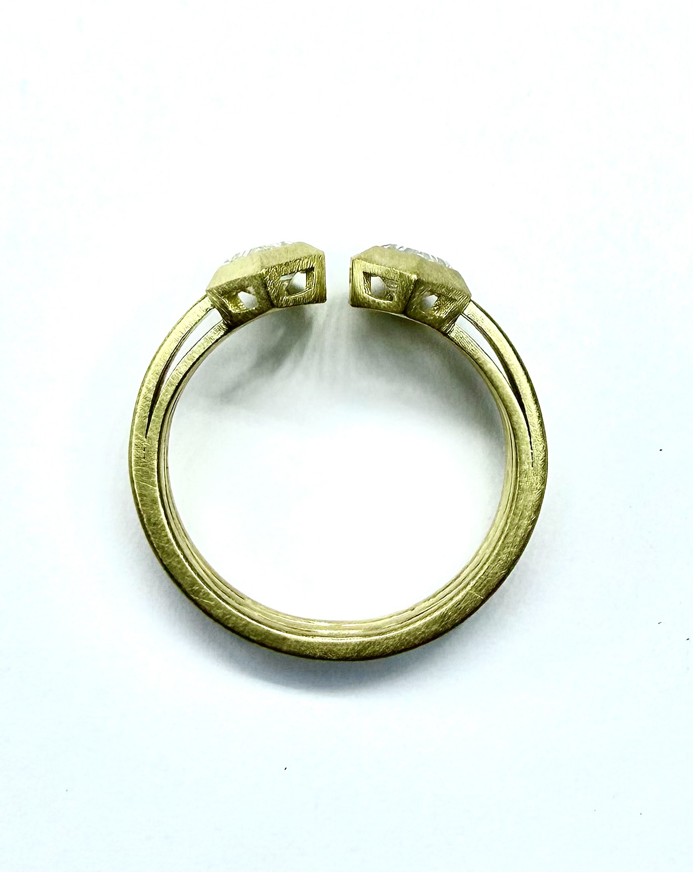 RING A-1123 - Hexagon Diamonds in 18K Yellow Gold - Image 3