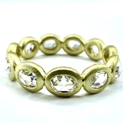 RING A-1134 - Oval Rose Cut Diamonds in 18K Yellow Gold