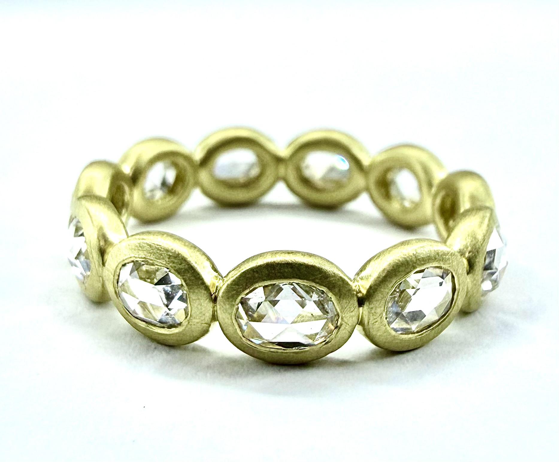 RING A-1134 - Oval Rose Cut Diamonds in 18K Yellow Gold