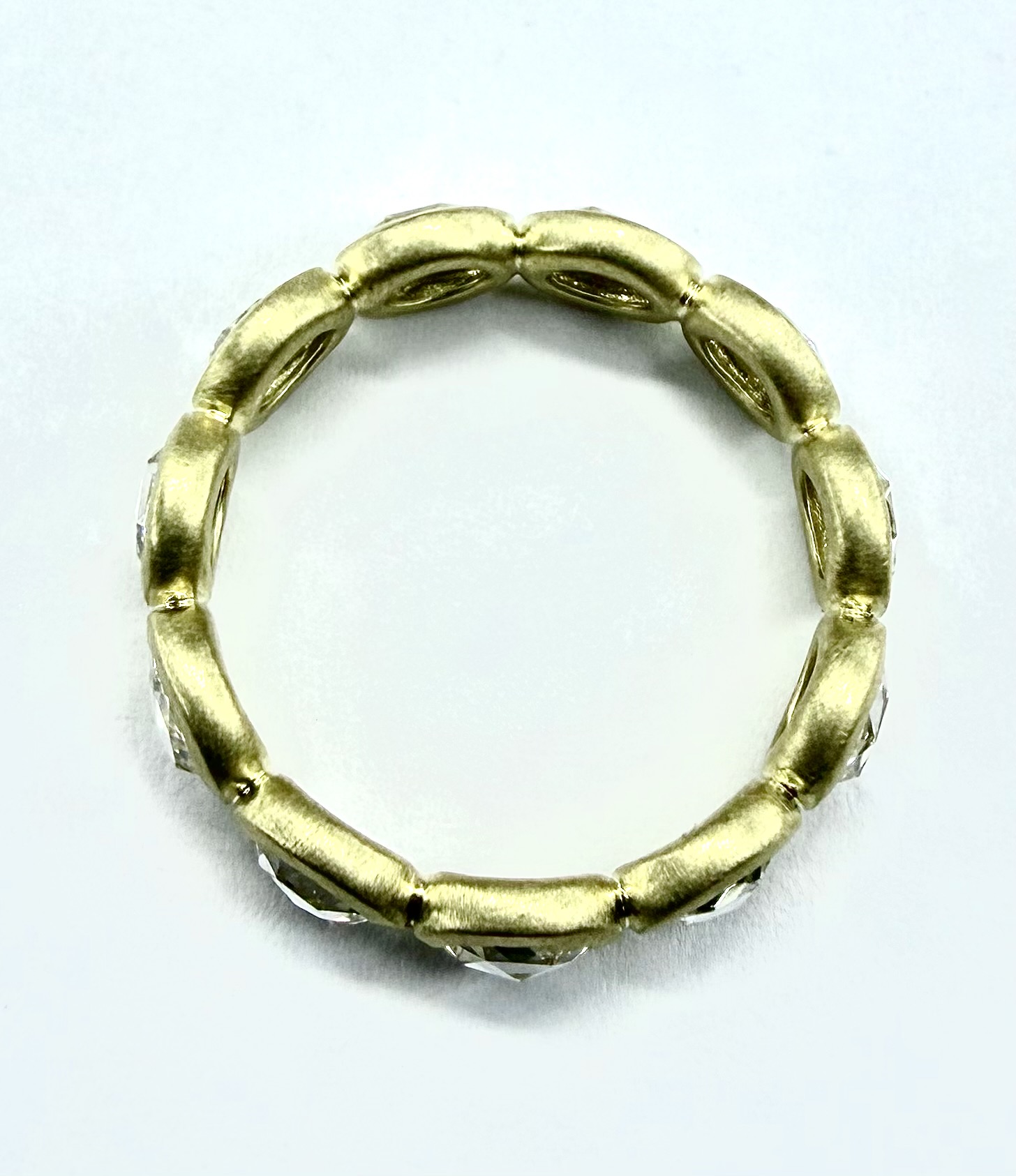 RING A-1134 - Oval Rose Cut Diamonds in 18K Yellow Gold - Image 2