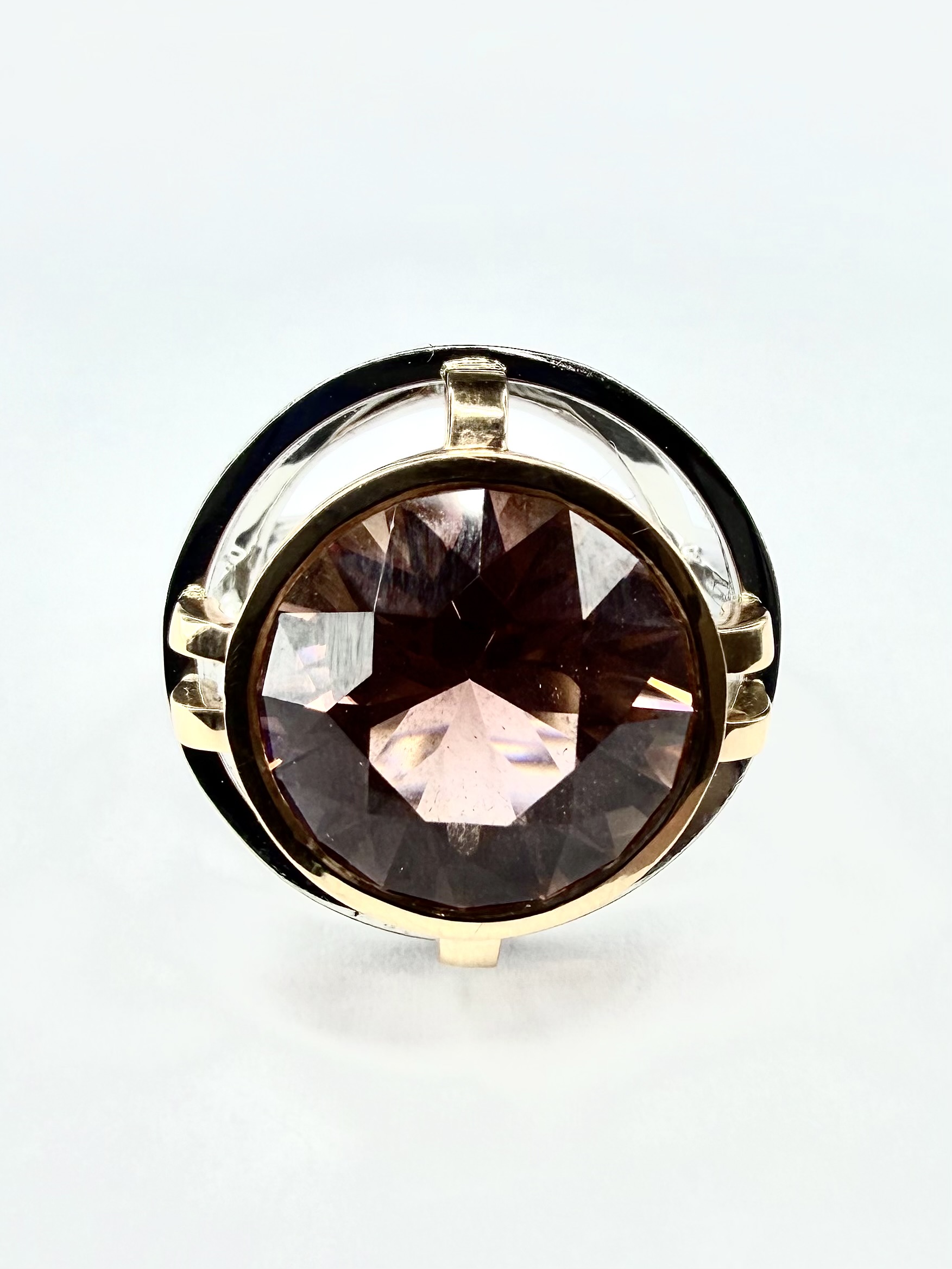 RING 0664 - Pink Tourmaline in 18K Rose and White Gold