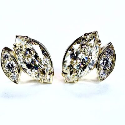 EARRING A-1139 - Diamonds in 18k Yellow Gold