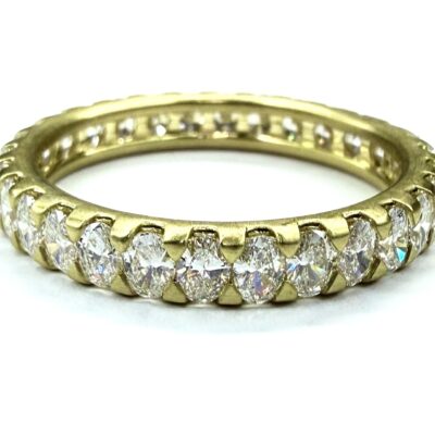 RING A-1072 - Oval Diamonds in 18k Yellow Gold
