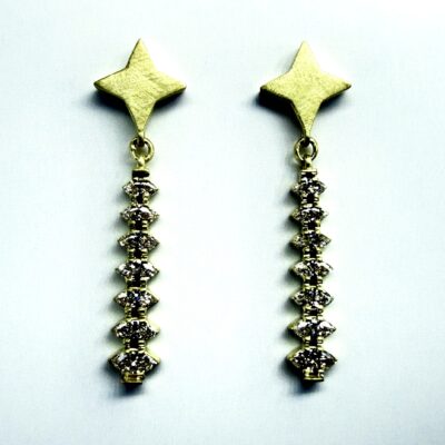 EARRING A-1146 -Marquise Diamonds in 18k Yellow Gold