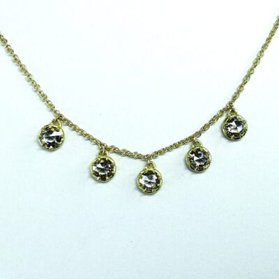 NECKLACE 1075 - Rose Cut Diamonds in 18k Yellow Gold